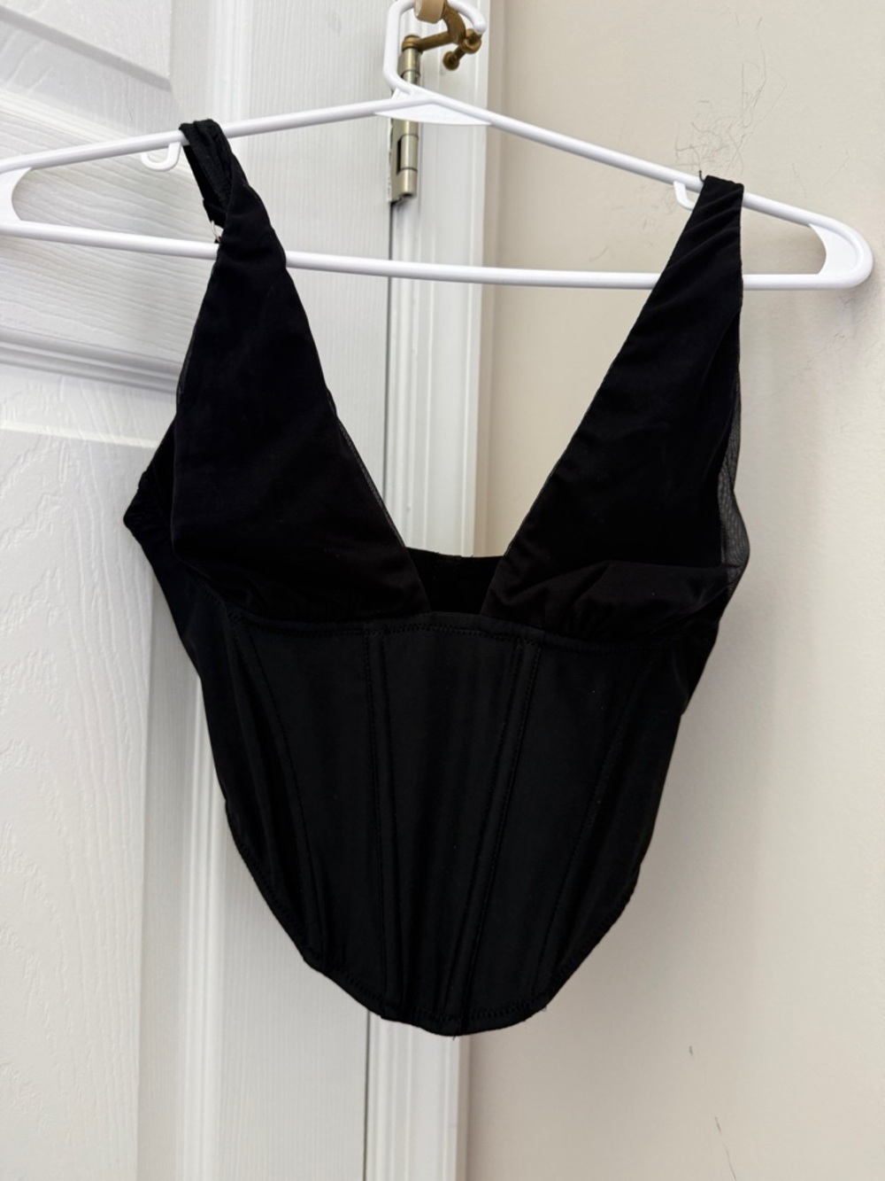 Urban Outfitters Black Bustier Bralette with Structured Panels
